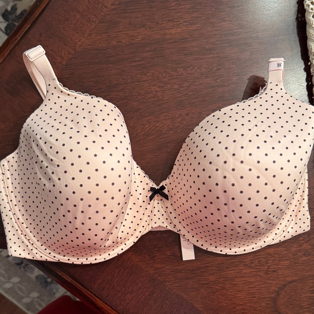 Polka Dot Underwire Bra - Cream